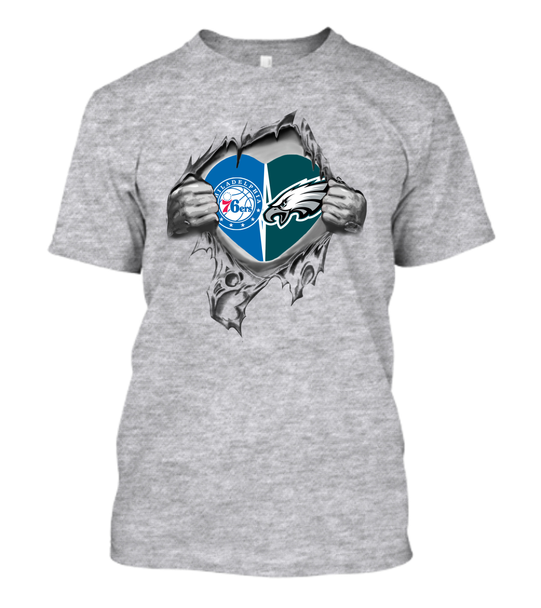 Philadelphia Eagles 76ers Heart In My Chest T-Shirt