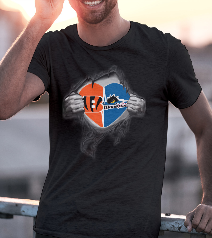 Bengals Cleveland Monsters Heart-Shaped Team Spirit T-Shirt