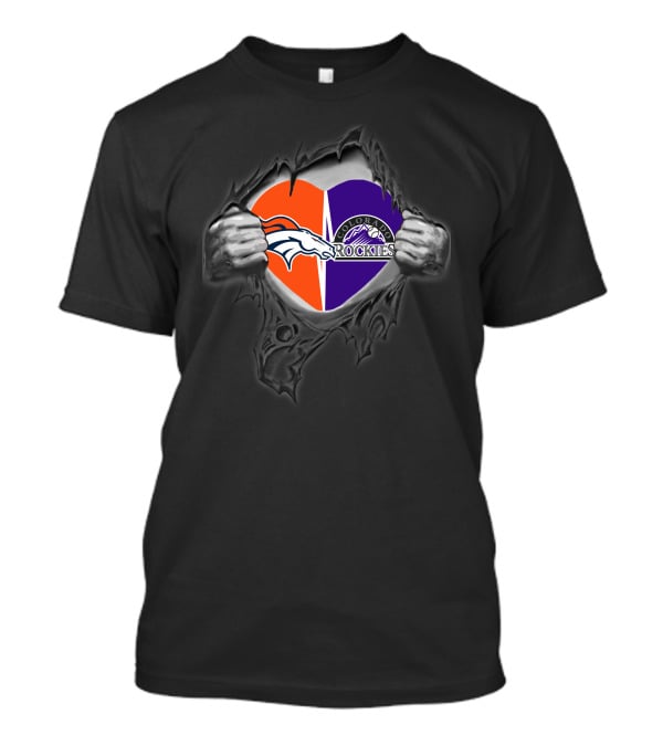 Broncos Rockies Colorado Heart T-Shirt