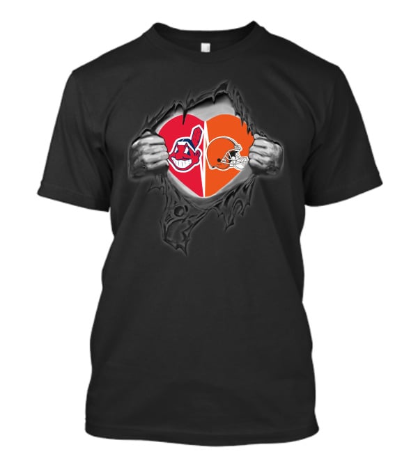 Cleveland Browns Cleveland Indians Heart T-Shirt