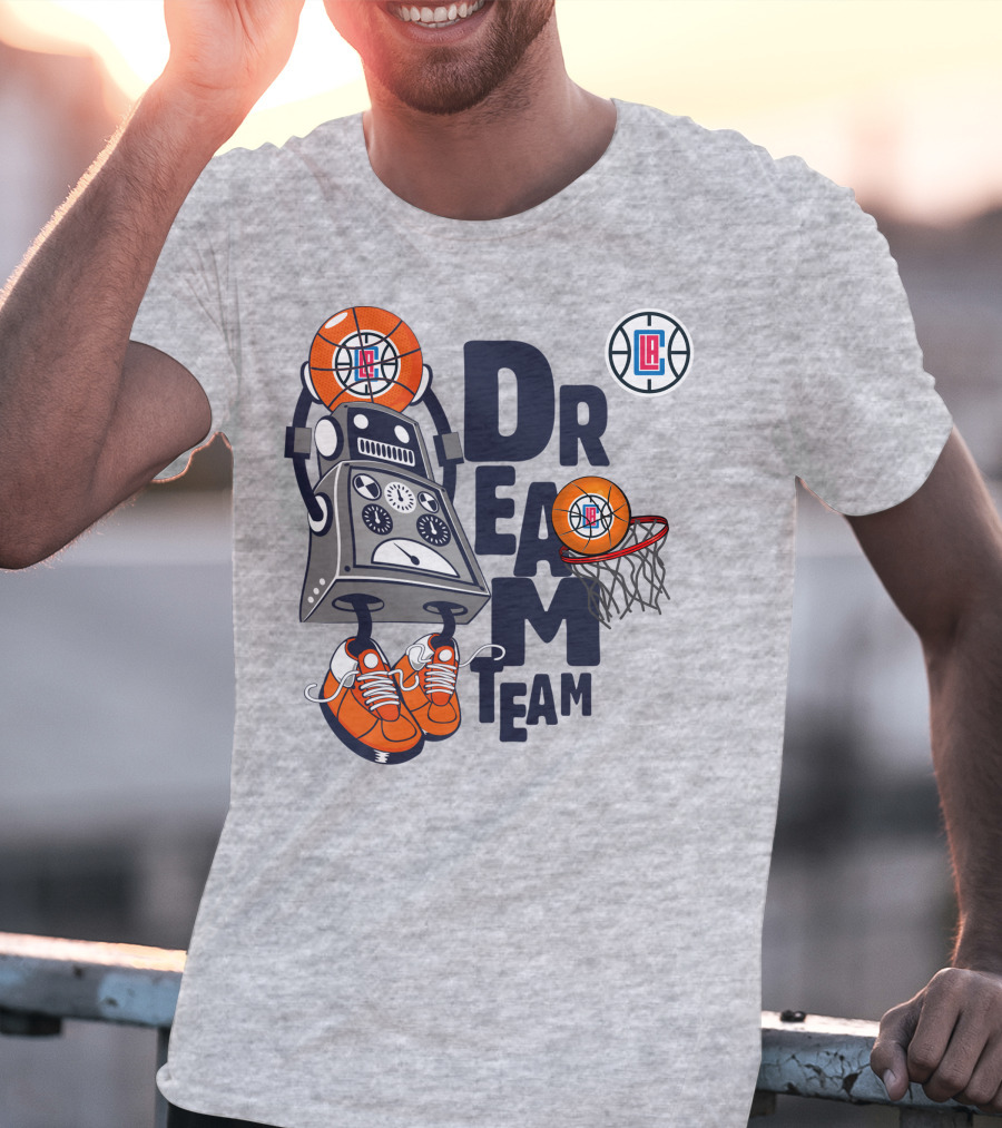 Los Angeles Clippers Dream Team Robot Basketball Fantasy T-Shirt