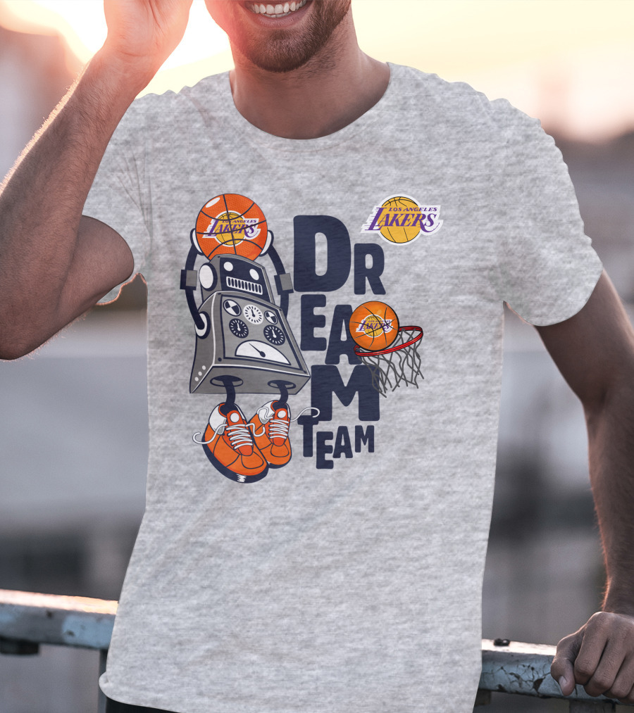 Los Angeles Lakers Dream Team Basketball Robot T-Shirt