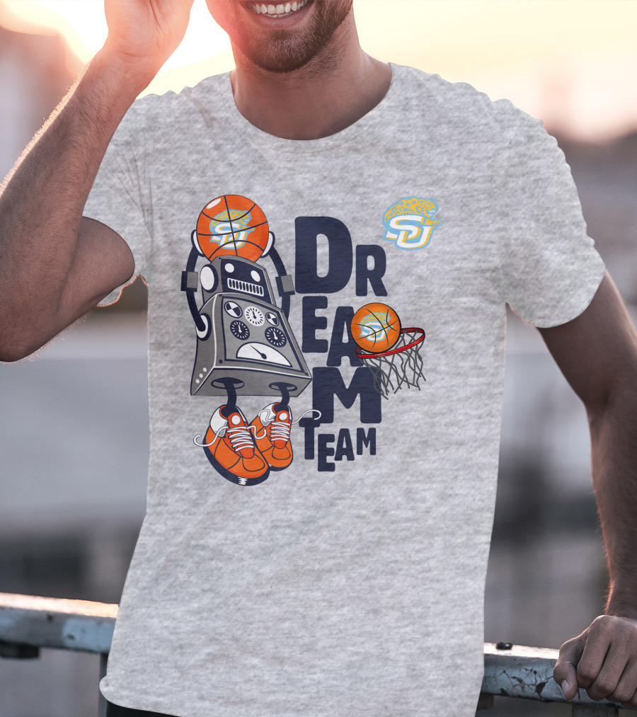 Dream Team Basketball Robot With Sneakers And Hoop T-Shirt