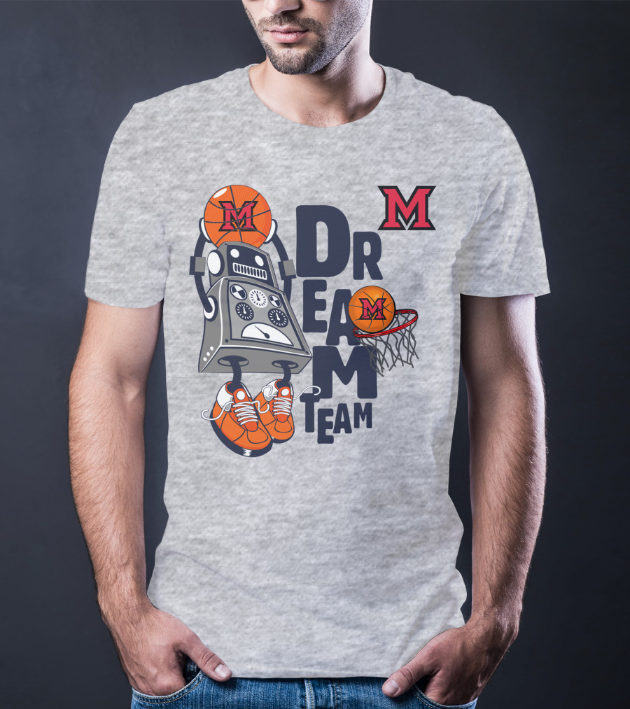 Miami Dream Team Robot Basketball M Logo T-Shirt