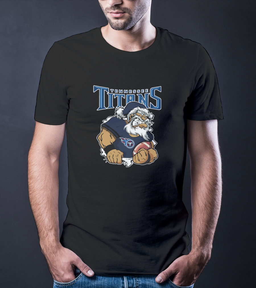 Tennessee Titans Santa Football Mascot T-Shirt