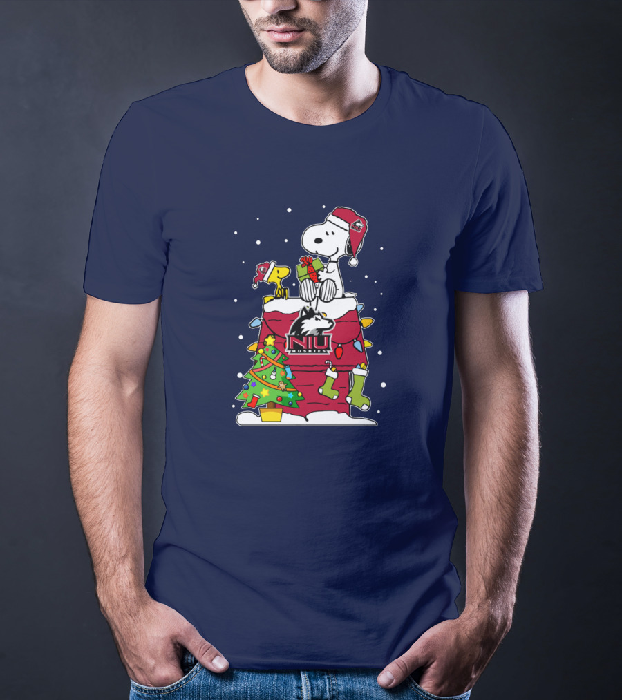 Northern Illinois Huskies Snoopy Woodstock Christmas Happy New Year T-Shirt