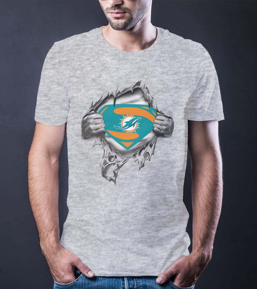 Miami Dolphins Super Man Icon Burst T-Shirt