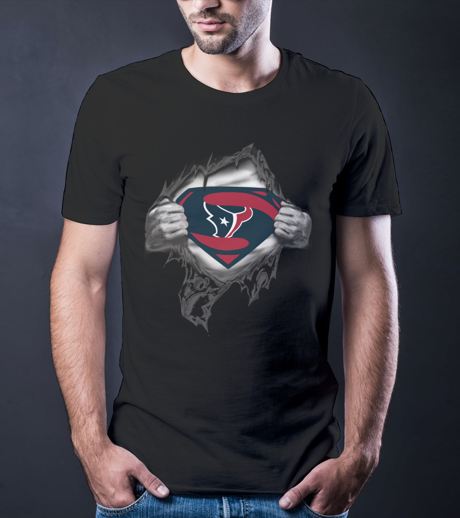 Houston Texans Super Man Logo Concept T-Shirt