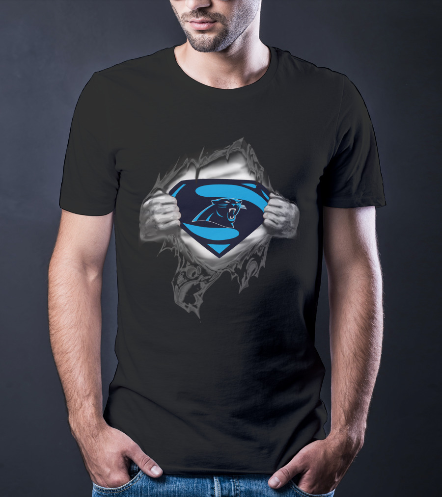 Carolina Super Man Panthers Logo Superman Emblem T-Shirt