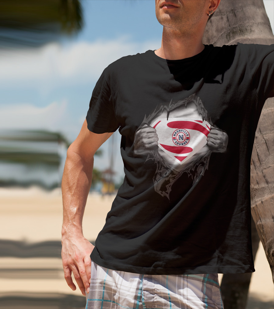 Nashville Sounds Super Hero Logo Superman Style Burst T-Shirt