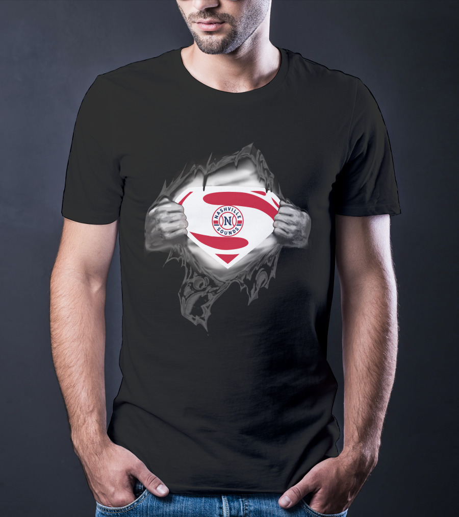 Nashville Sounds Super Hero Logo Superman Style Burst T-Shirt