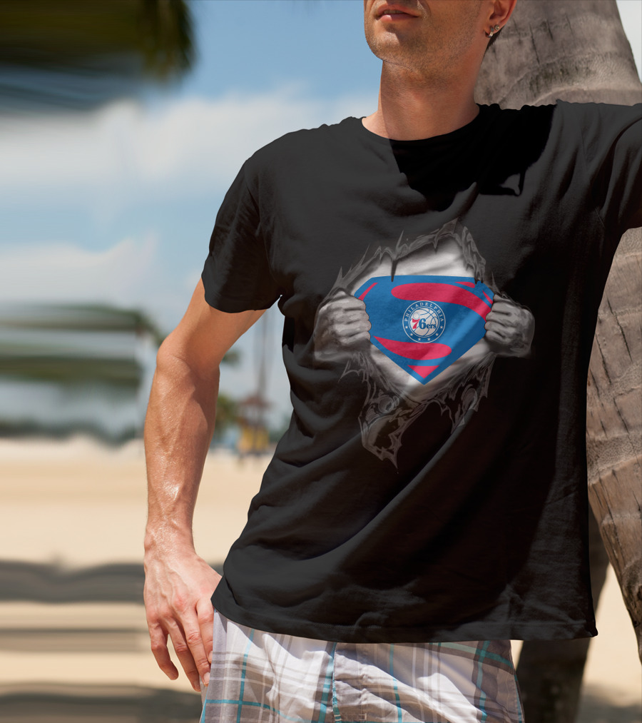 Philadelphia 76ers Superman Logo Reveal T-Shirt
