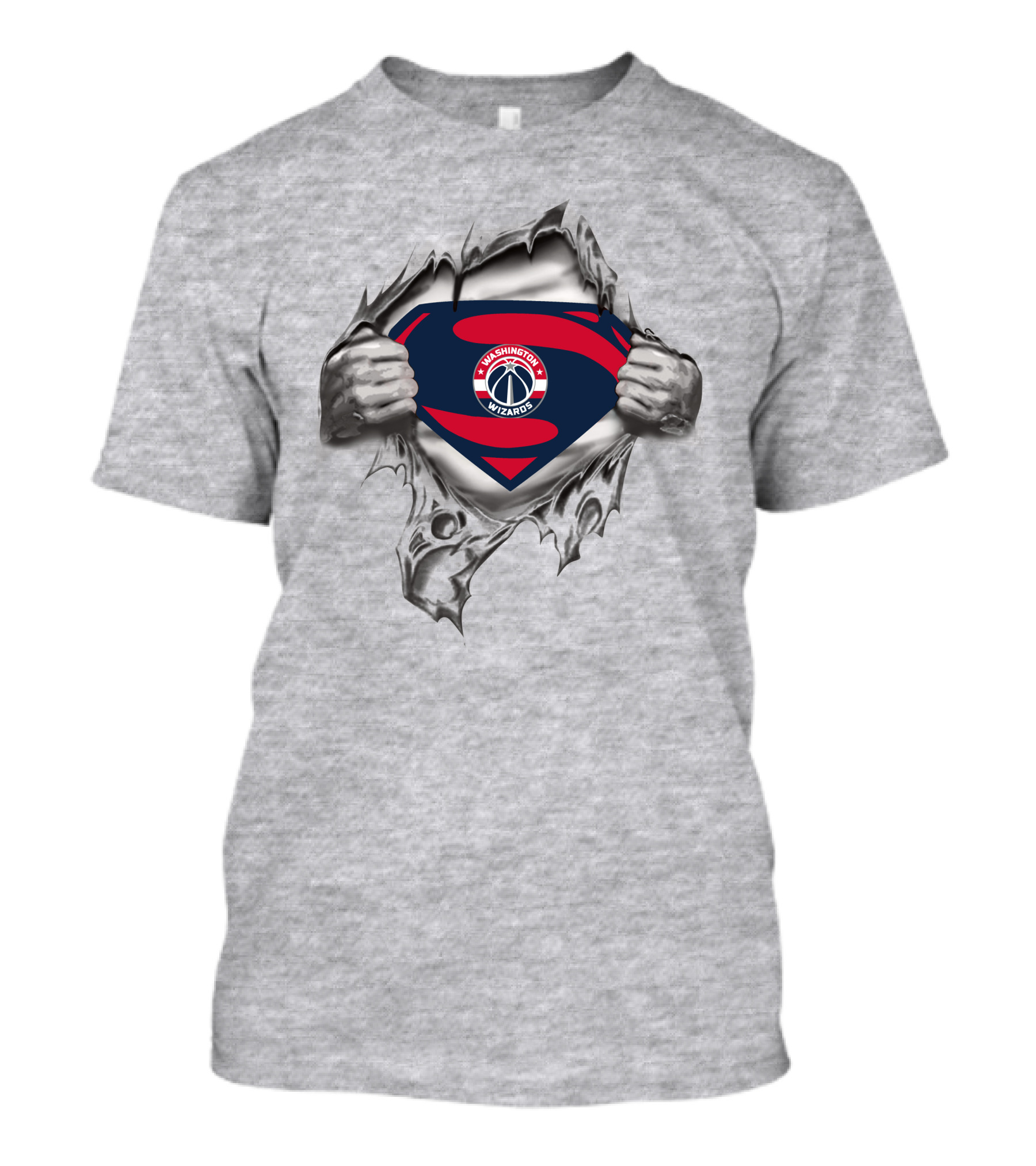 Washington Wizards Superman Shield Logo Tear Through T-Shirt