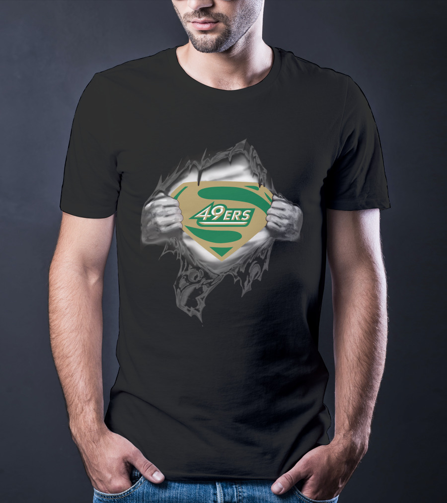 Charlotte 49ers Superman Logo Hulk Ripped Chest T-Shirt