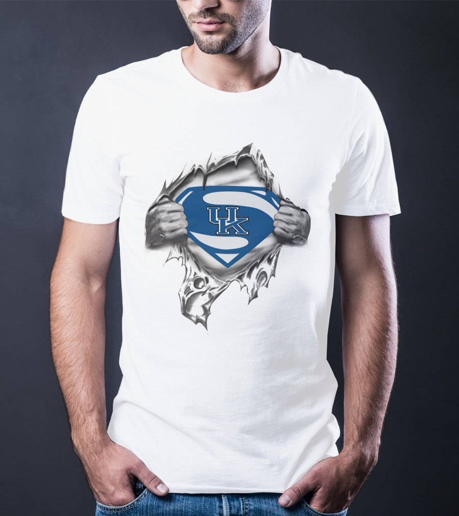 UK Superman Logo Kentucky Graphic Blue Shield T-Shirt