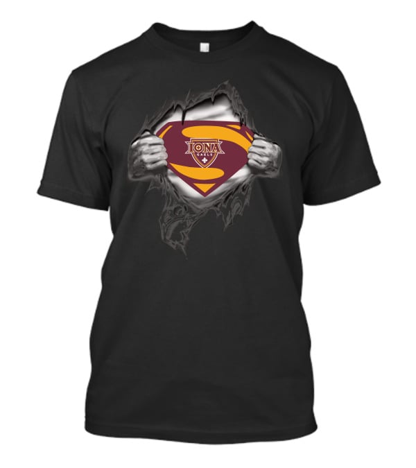 Iona Gaels Superman Logo Rip Chest T-Shirt