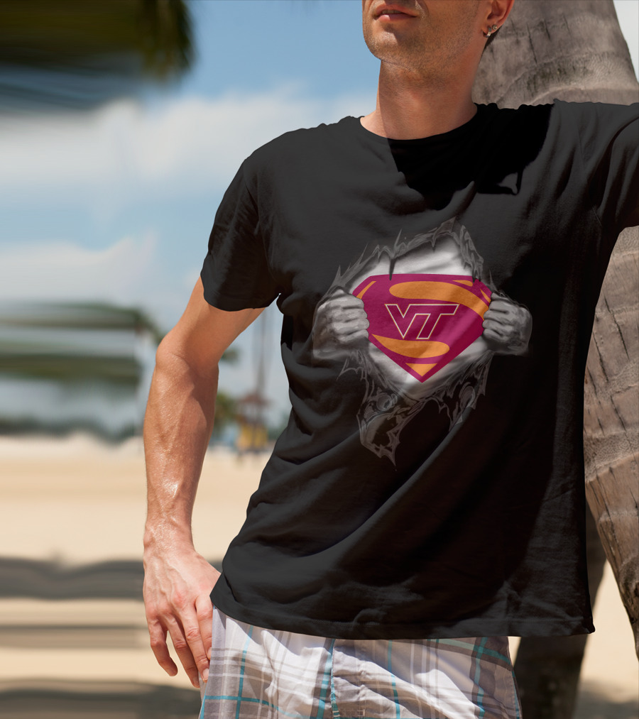 Virginia Tech VT Superman Logo Mashup T-Shirt
