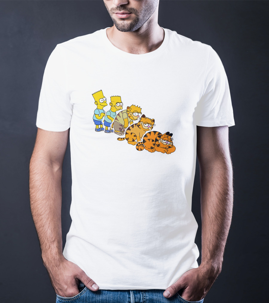 Bart Simpson Garfield Evolution Steps T-Shirt