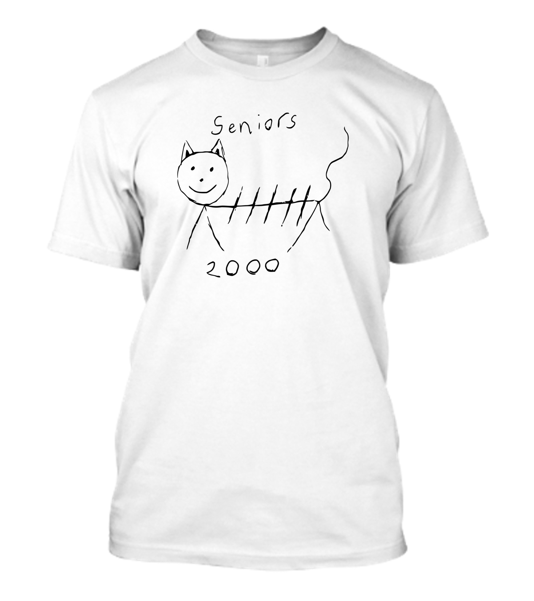 Seniors 2000 Cat Drawing Blue Valley T-Shirt