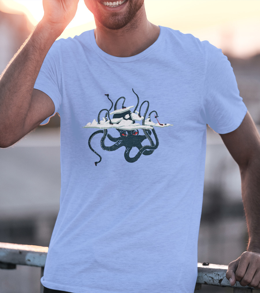 Alair Seattle Kraken Octopus Hockey Arena Scene T-Shirt