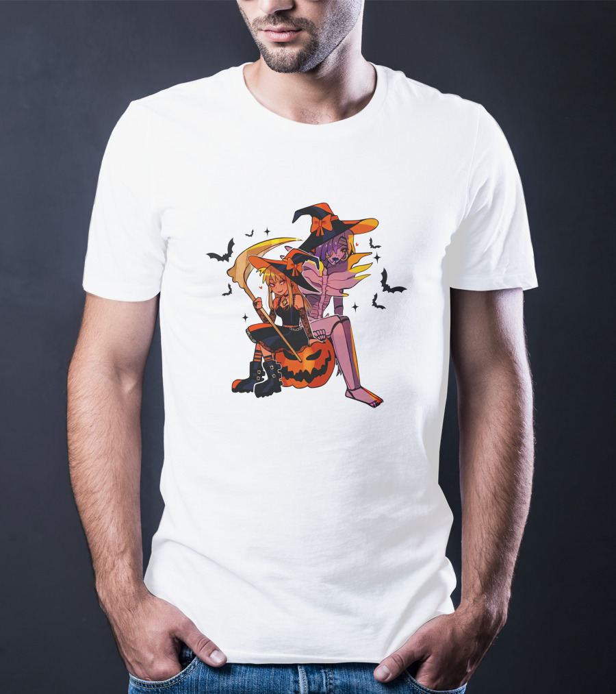 Huyandere Deathnote Halloween Gfs Witch Pumpkin Bats T-Shirt