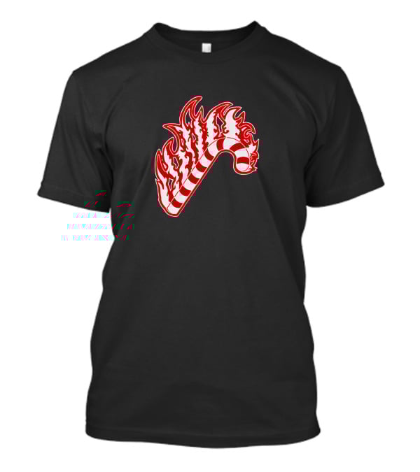 Sapnap Merch Holiday Candy Cane Flaming T-Shirt