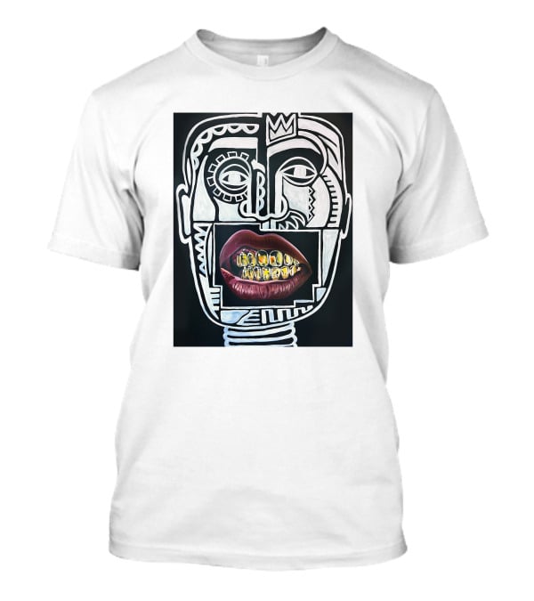 Dooga Culture Champion 2.0 Abstract Face Crown And Gold Teeth T-Shirt