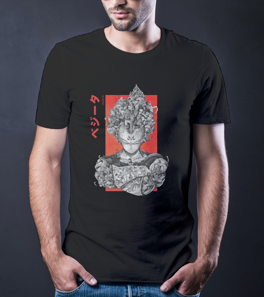 Vegeta Majin Form L2 Champion Collage T-Shirt