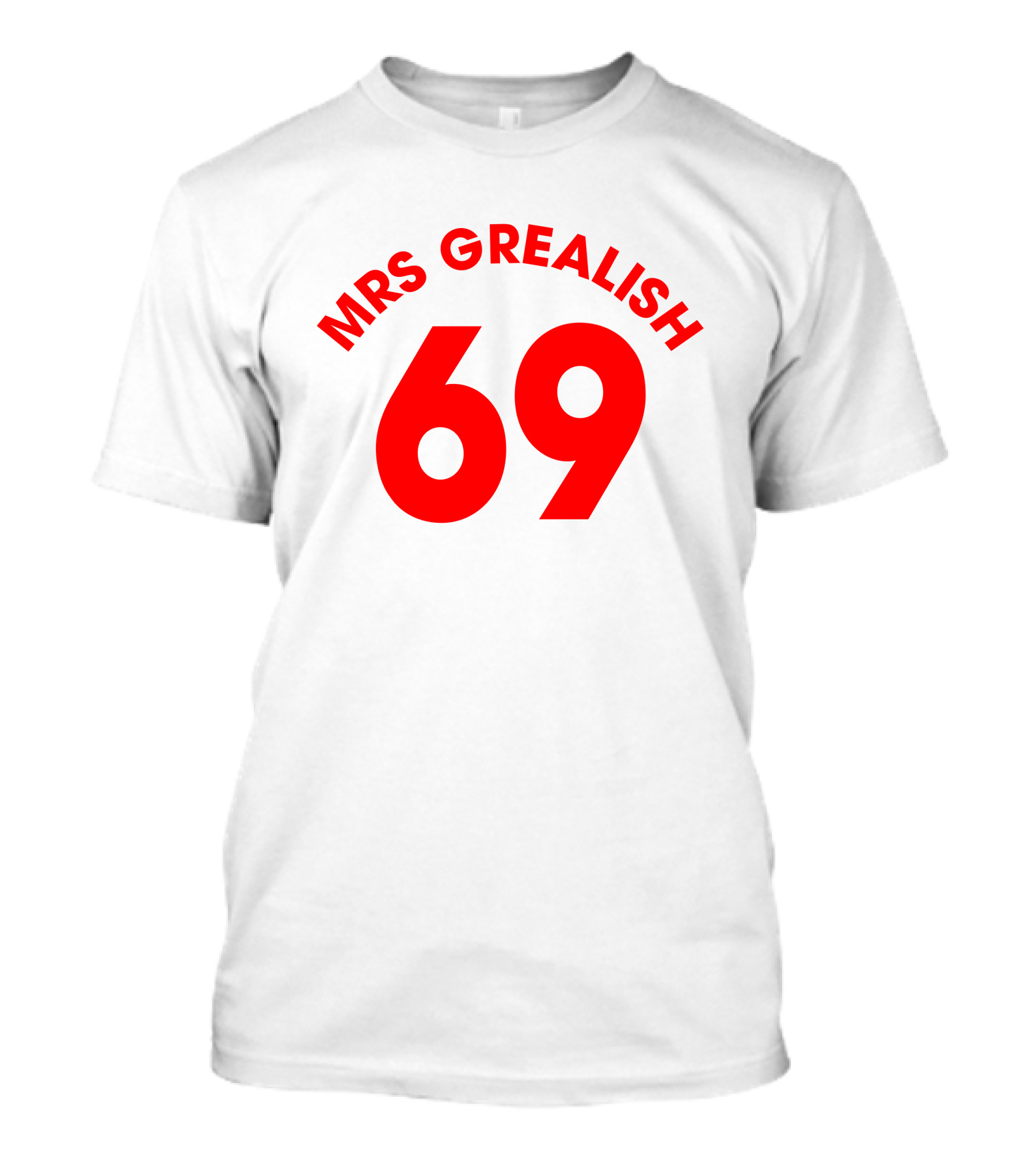 MRS GREALISH 69 Red Bold Arch Text T-Shirt