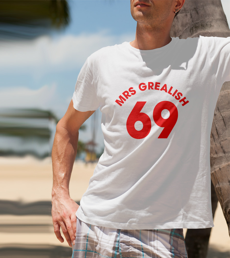 MRS GREALISH 69 Red Bold Arch Text T-Shirt