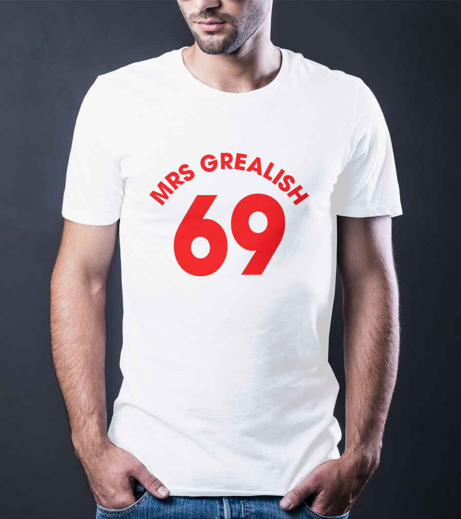 MRS GREALISH 69 Red Bold Arch Text T-Shirt