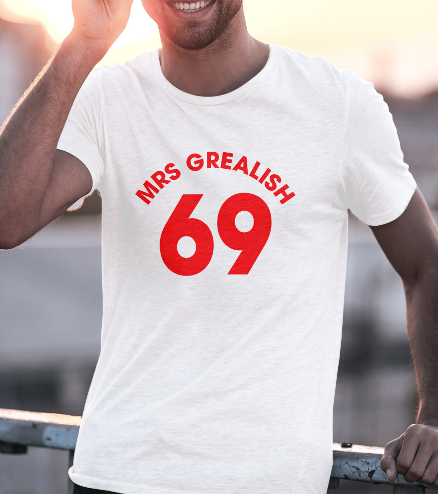 MRS GREALISH 69 Red Bold Arch Text T-Shirt