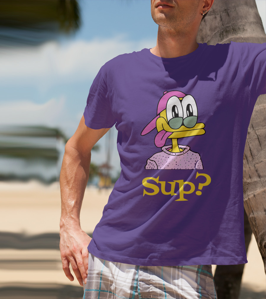 Nft Sup Ducks Purple Background Retro Cartoon T-Shirt