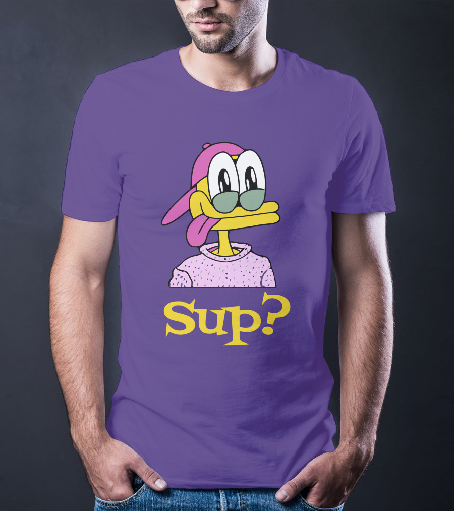 Nft Sup Ducks Purple Background Retro Cartoon T-Shirt
