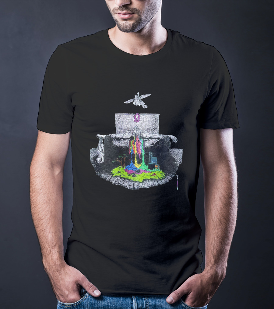 For His Birthday Self Titled Psychedelic Colorful Melting Figure And Surreal Landscape T-Shirt