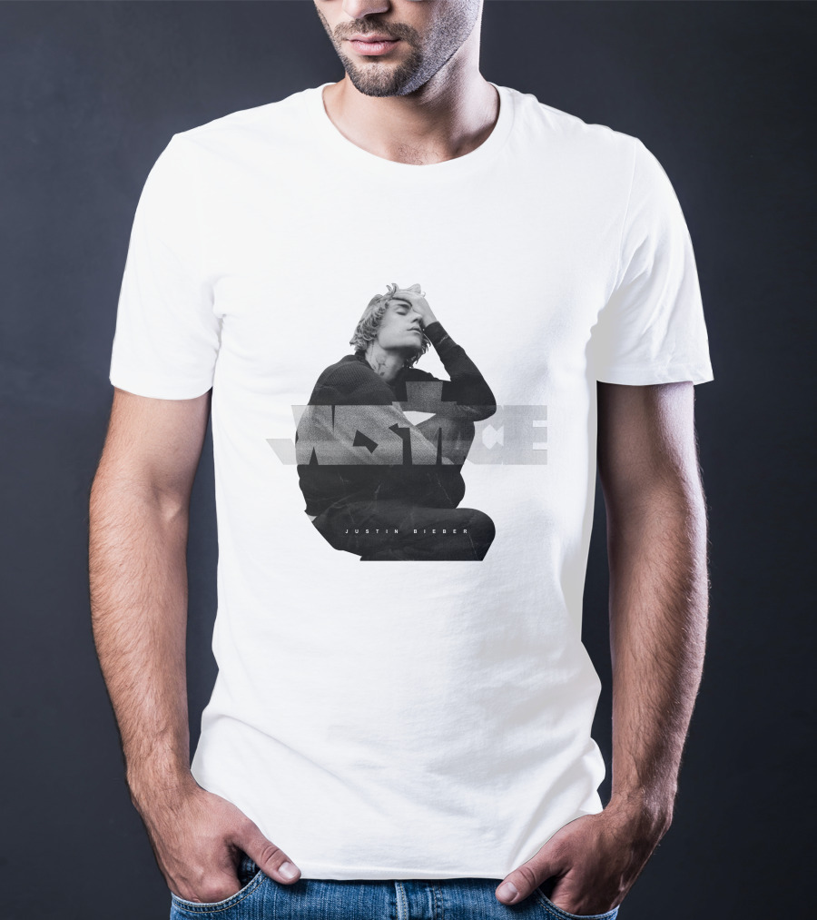 Justin Bieber Justice Album Cover Black And White Image T-Shirt