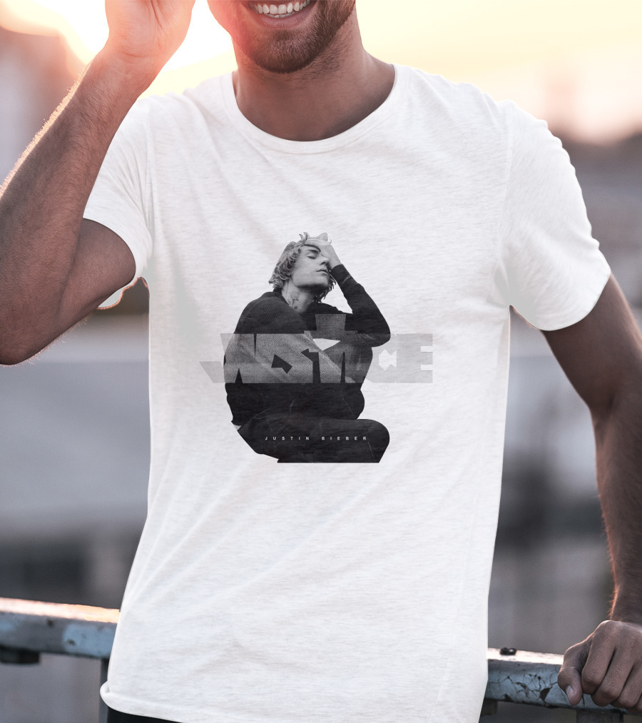 Justin Bieber Justice Album Cover Black And White Image T-Shirt