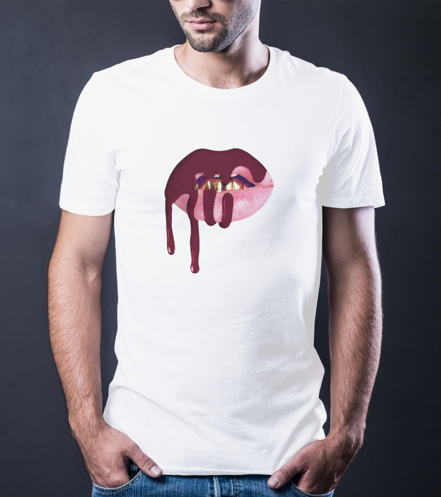 Kylie Jenner Halloween Lips Cosmetics Dripping T-Shirt