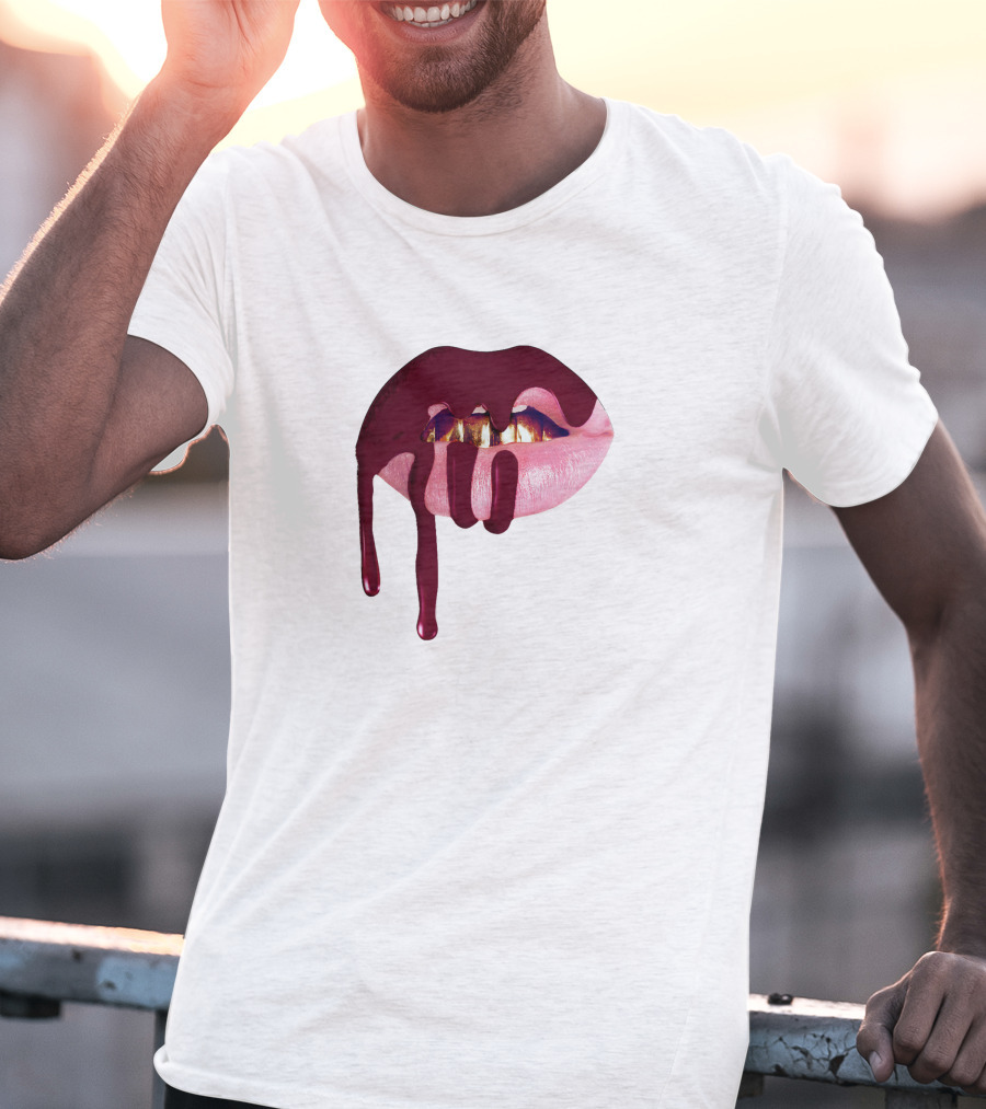 Kylie Jenner Halloween Lips Cosmetics Dripping T-Shirt