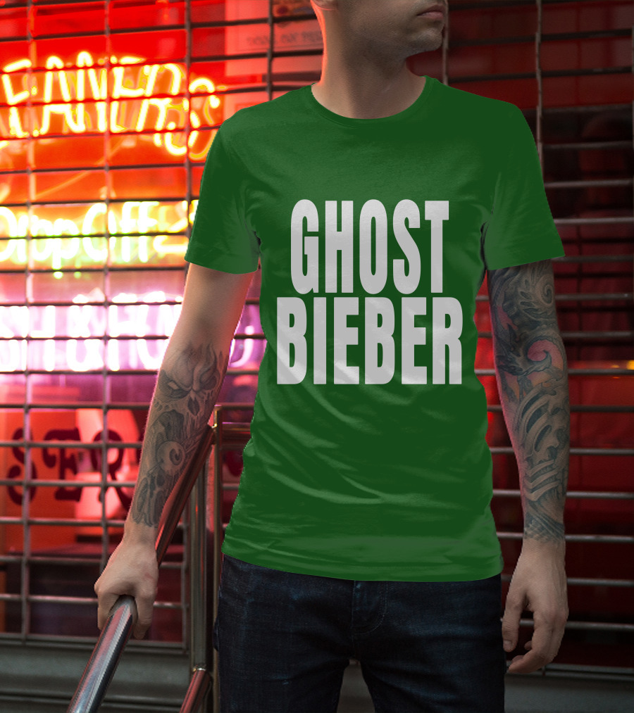 Shop Justin Bieber Music Ghost Bieber Crewneck T-Shirt
