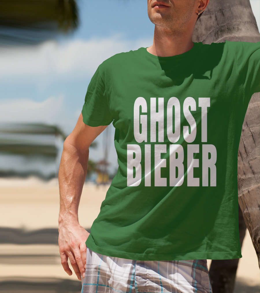 Shop Justin Bieber Music Ghost Bieber Crewneck T-Shirt