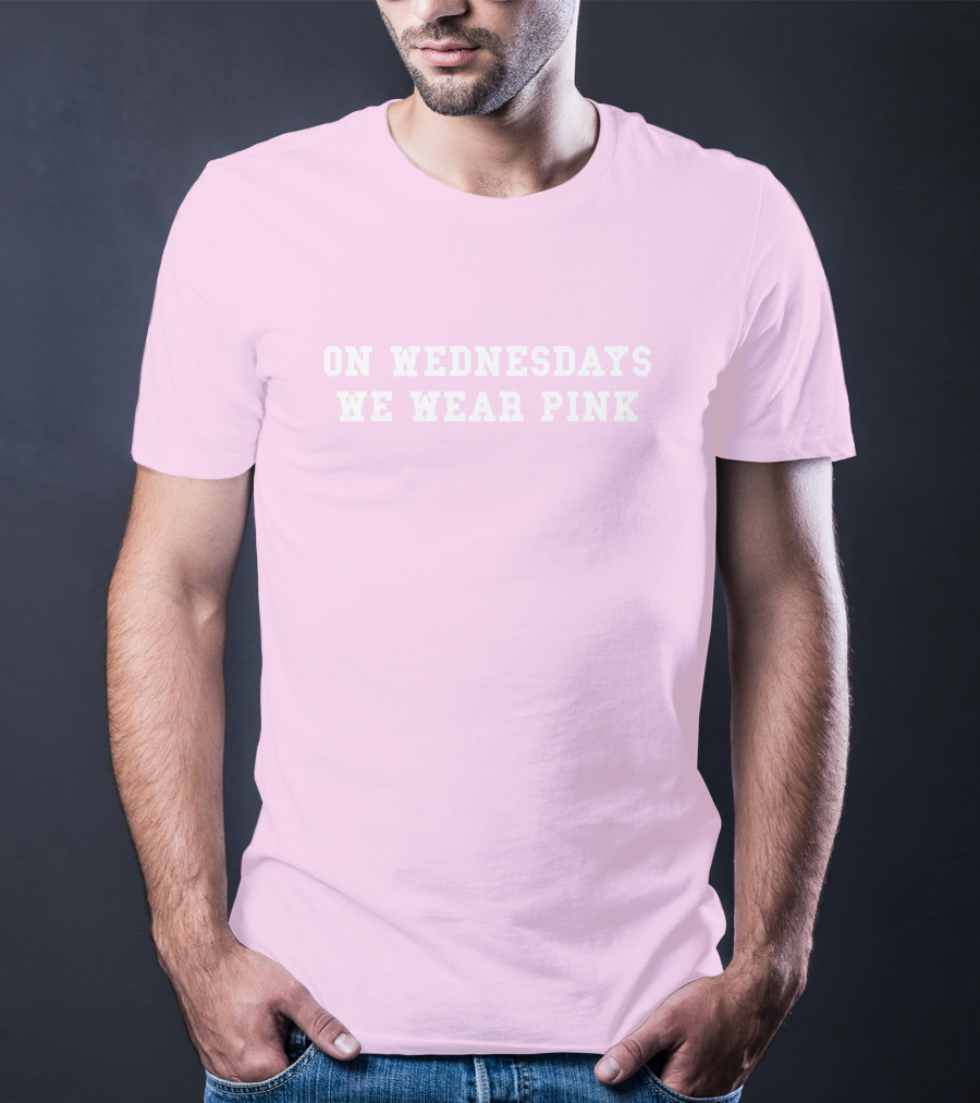 ISAWITFIRST Mean Girls On Wednesdays We Wear Pink Iconic Quote Fashion T-Shirt