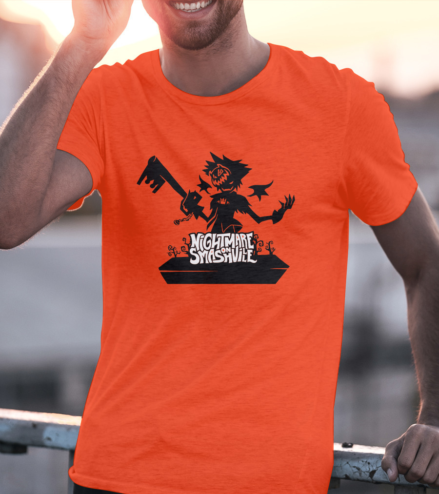 Nightmare On Smashville Halloween Scarecrow Image T-Shirt