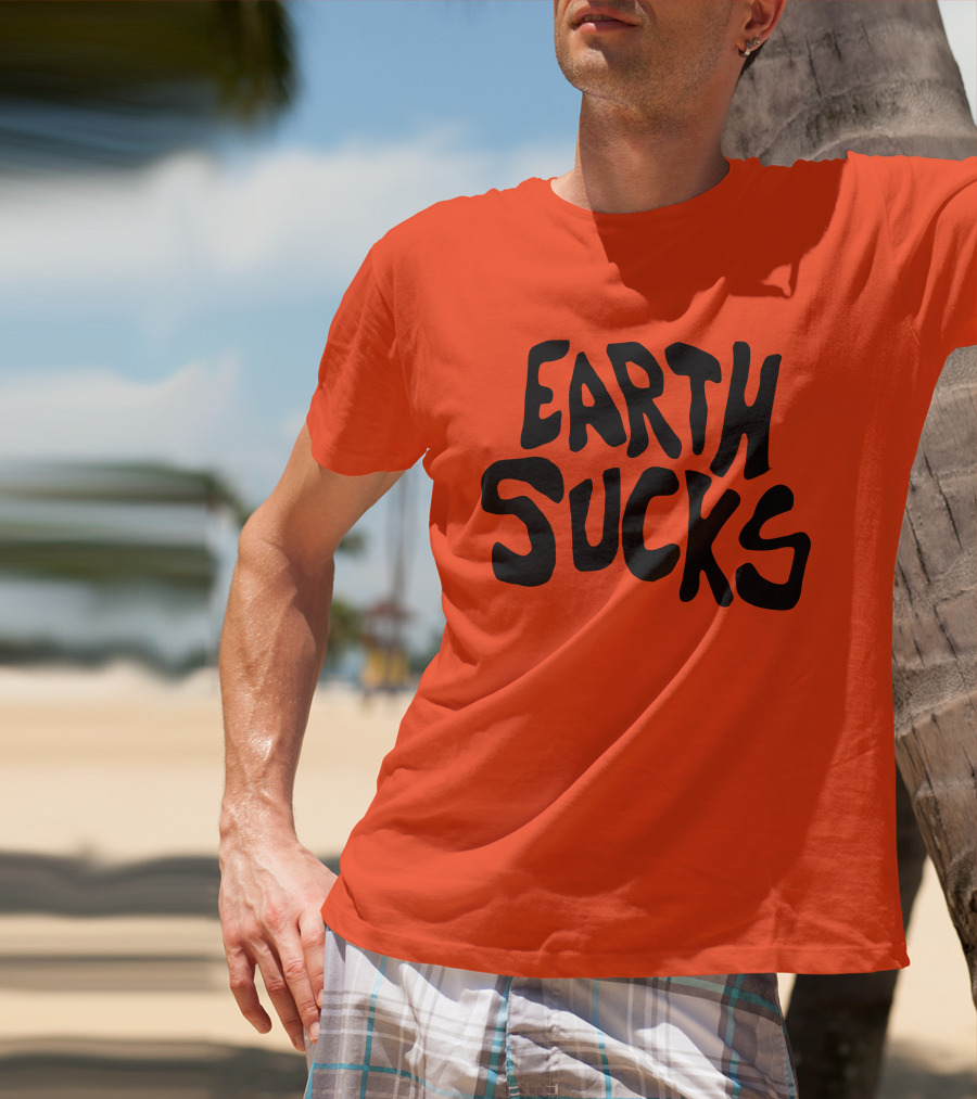 Kea Earth Sucks Earth Sucks Black Text T-Shirt