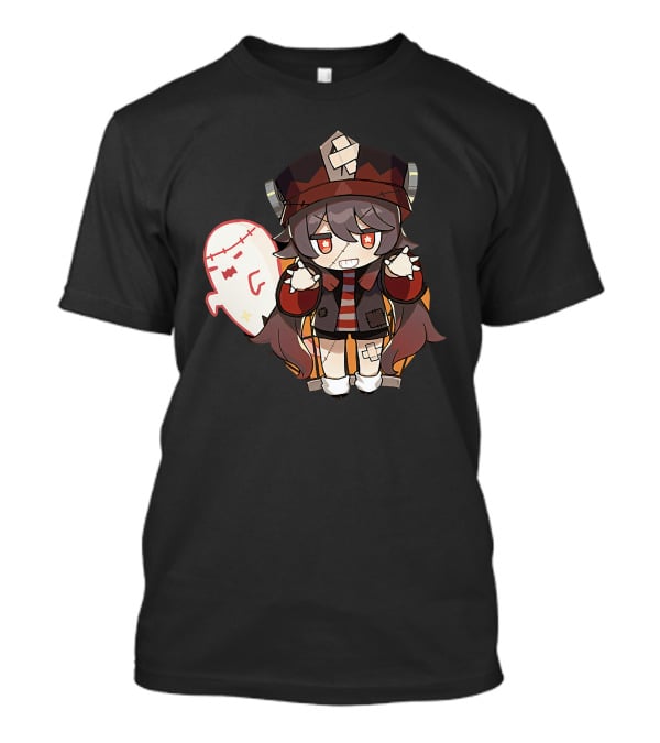 Happy Halloween Genshin Impact Hutao Cute Ghost Character T-Shirt