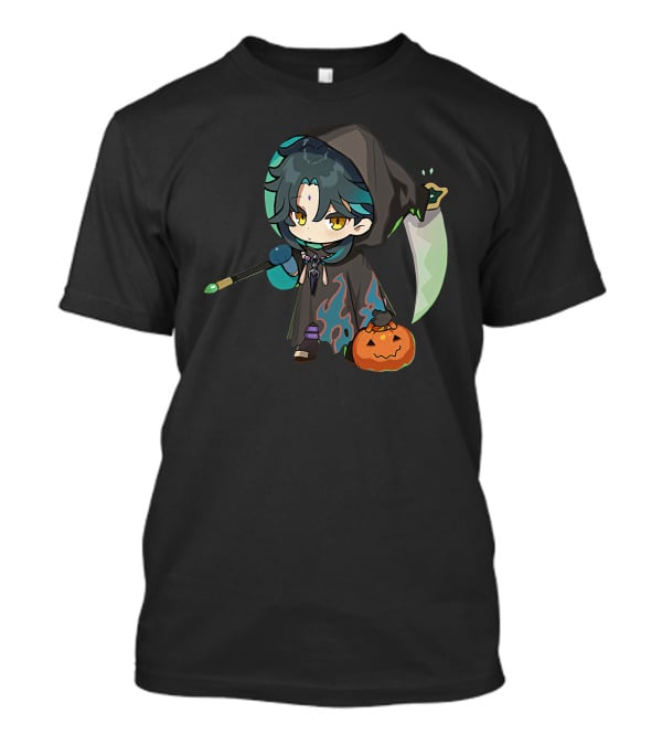 Happy Halloween Genshin Impact Xiao Pumpkin Lantern Ghost Hood T-Shirt