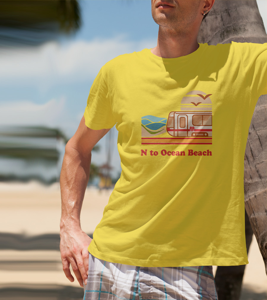 N To Ocean Beach San Francisco Vintage Transit T-Shirt