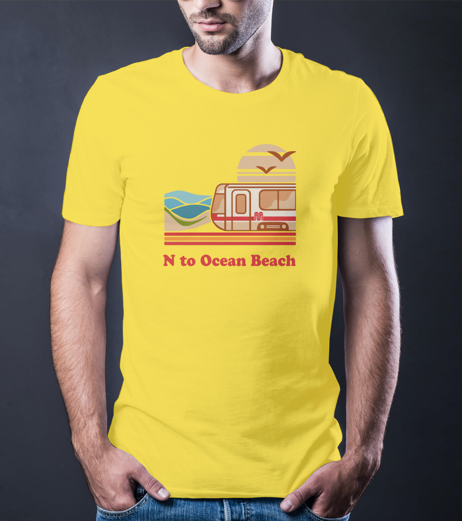 N To Ocean Beach San Francisco Vintage Transit T-Shirt
