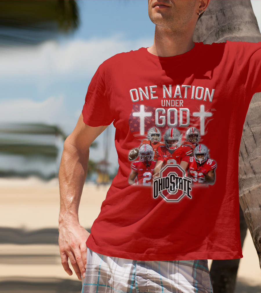 Ohio State Buckeyes One Nation Under God Football T-Shirt