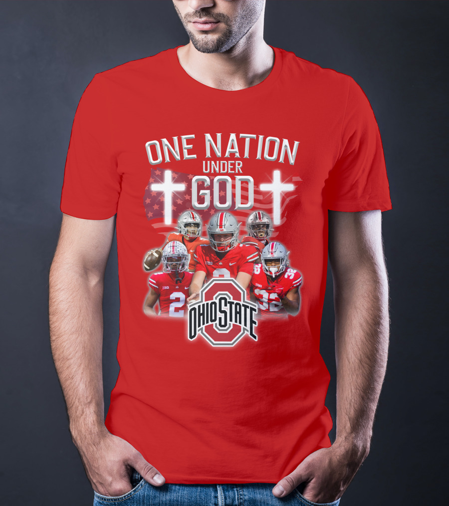 Ohio State Buckeyes One Nation Under God Football T-Shirt